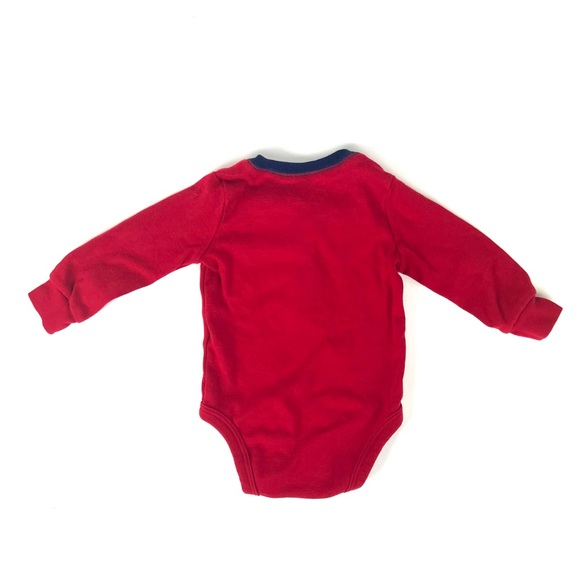 Carter's Boy's Red All-Star Long Sleeve Bodysuit - Picture 2 of 4